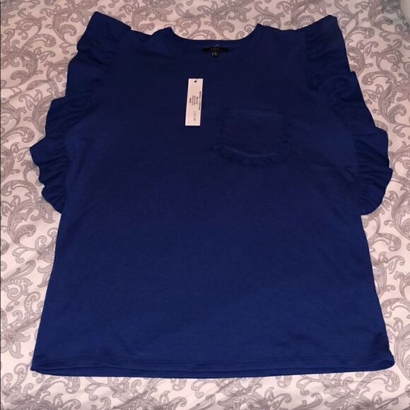 Drew Small Anthropologie Flutter Sleeve Shirt - Picture 1 of 5